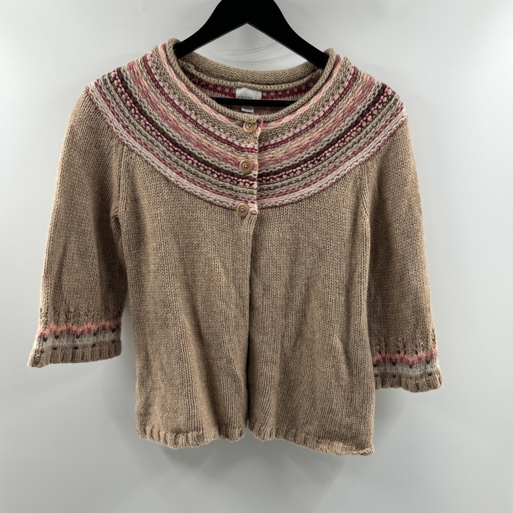 Caslon Small Y2K Lambswool Button-Front Cover-Up Sweater